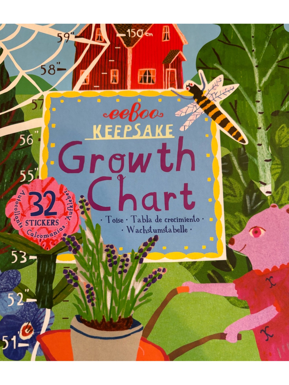 eeboo whimsical woodland garden keepsake Growth Chart - Multicolor